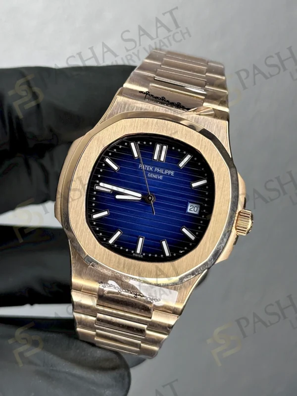 Patek Philippe Nautilus Mavi Kadran Rose Erkek Saat