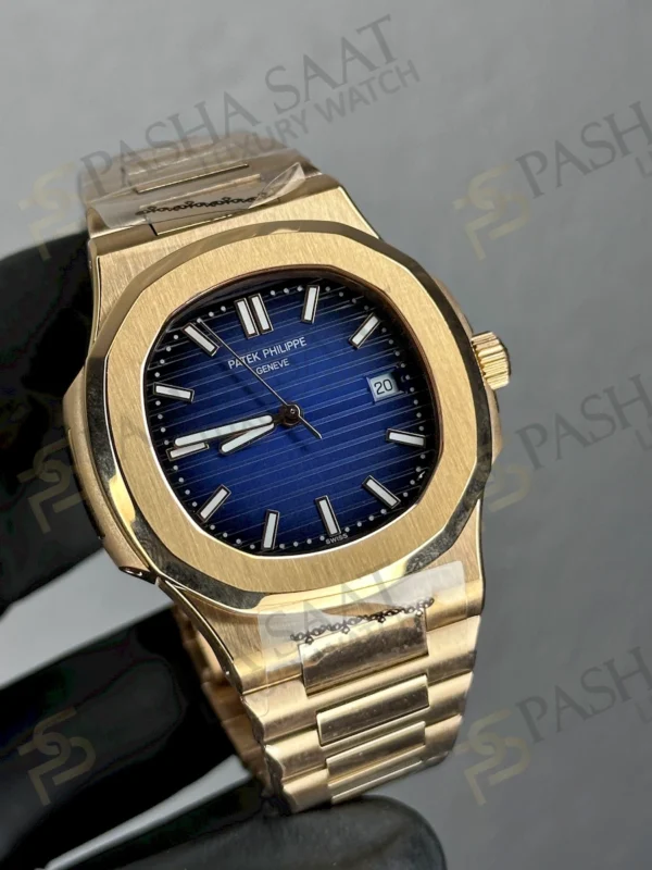Patek Philippe Nautilus Mavi Kadran Rose Erkek Saat