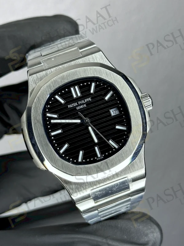 Patek Philippe Nautilus Siyah Çelik Erkek Kol Saati