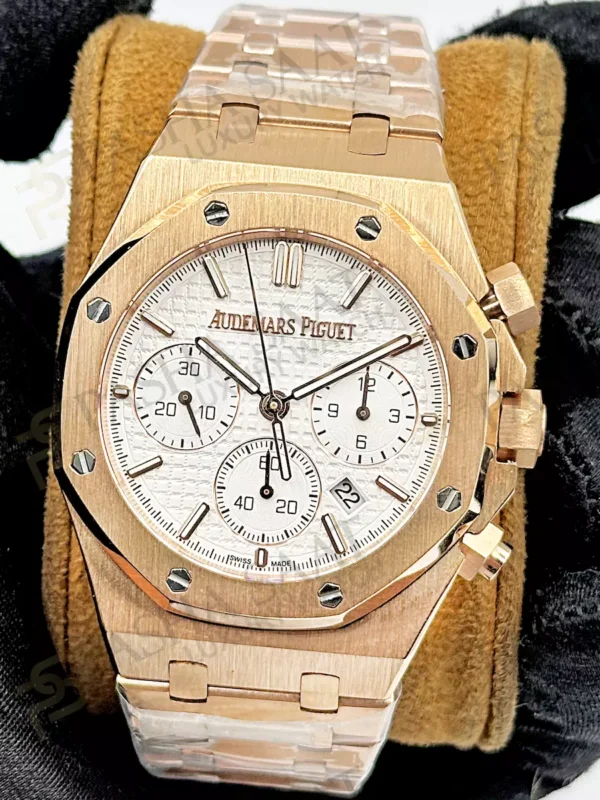 AP Royal Oak Rose Gold Beyaz Kadran 50th Anniversary