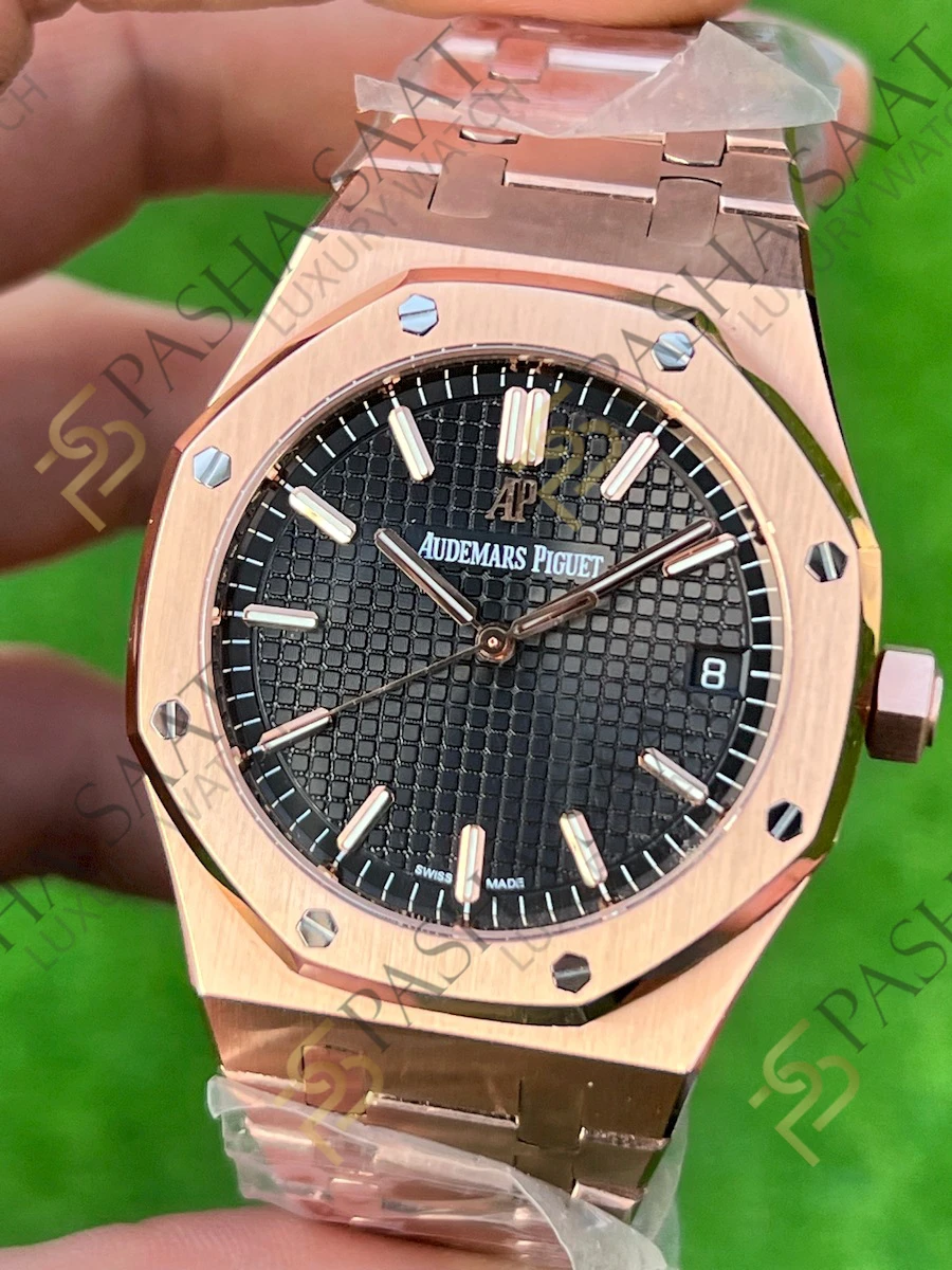 Audemars Piguet Royal Oak 15500 Rose Gold Siyah Kadran Superclone Saat Audemars Piguet Royal Oak 15500 Rose Gold Siyah Kadran Superclone Saat