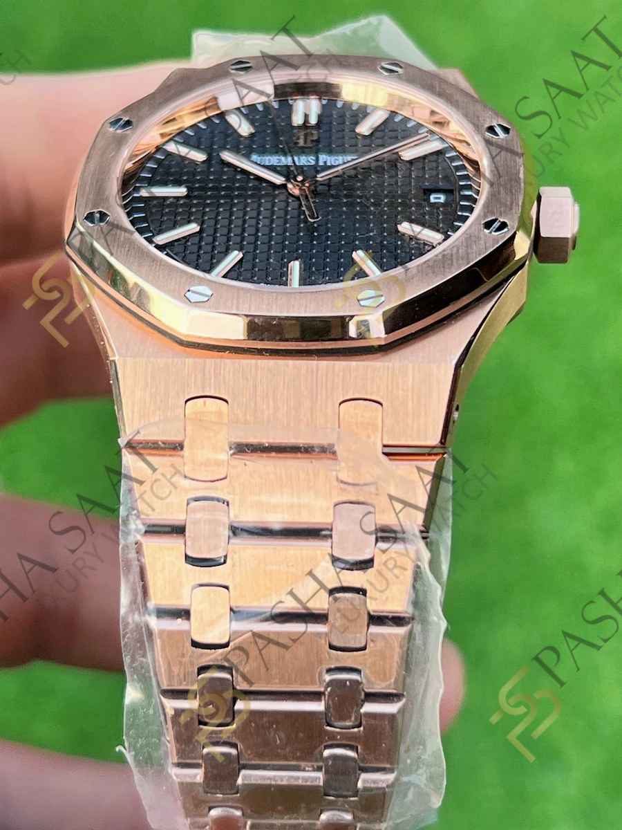 Audemars Piguet Royal Oak 15500 Rose Gold Siyah Kadran Superclone Saat Audemars Piguet Royal Oak 15500 Rose Gold Siyah Kadran Superclone Saat - Görsel 3