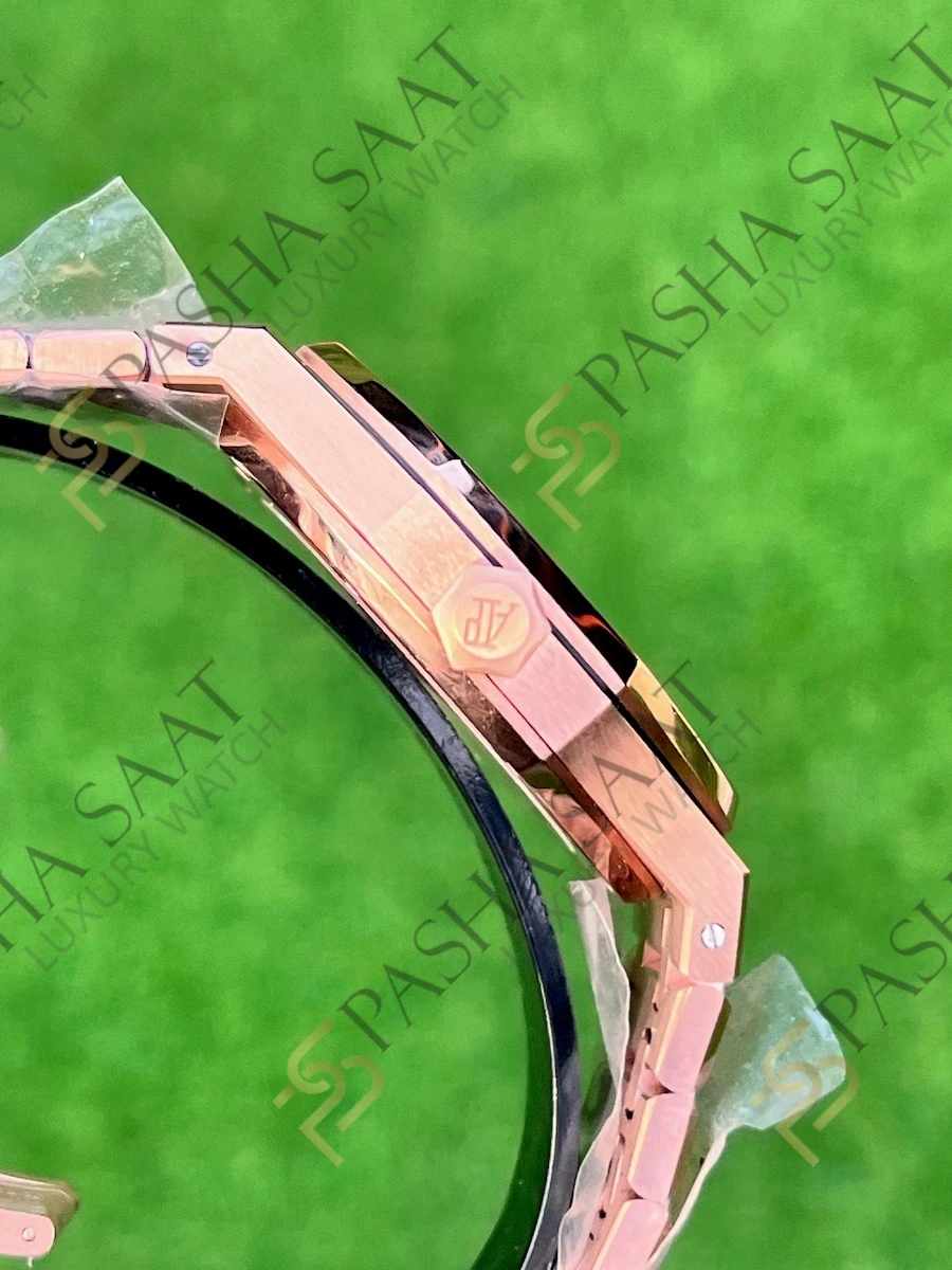 Audemars Piguet Royal Oak 15500 Rose Gold Siyah Kadran Superclone Saat Audemars Piguet Royal Oak 15500 Rose Gold Siyah Kadran Superclone Saat - Görsel 4