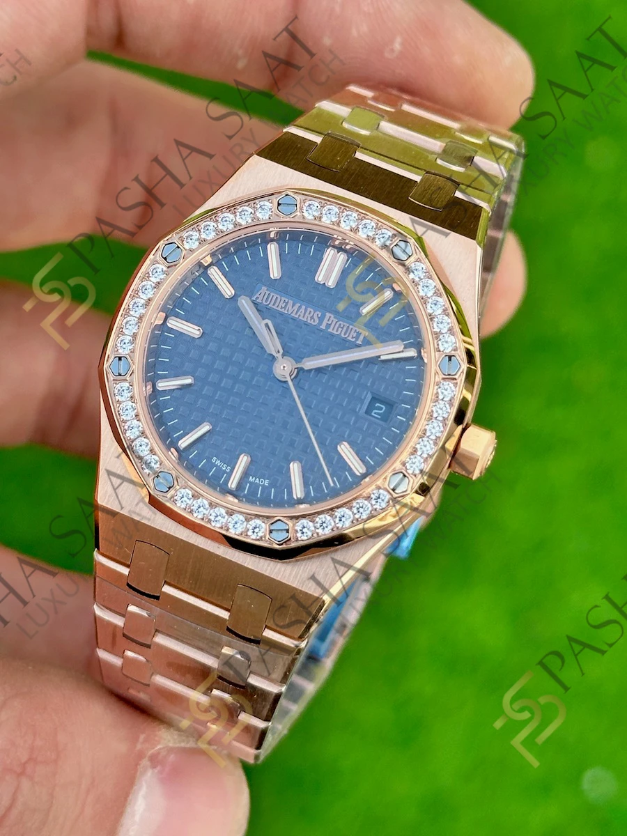 Audemars Piguet Royal Oak 34mm Rose Gold 50th Anniversary 77451OR Superklon Saat Audemars Piguet Royal Oak 34mm Rose Gold 50th Anniversary 77451OR Superklon Saat - Görsel 2