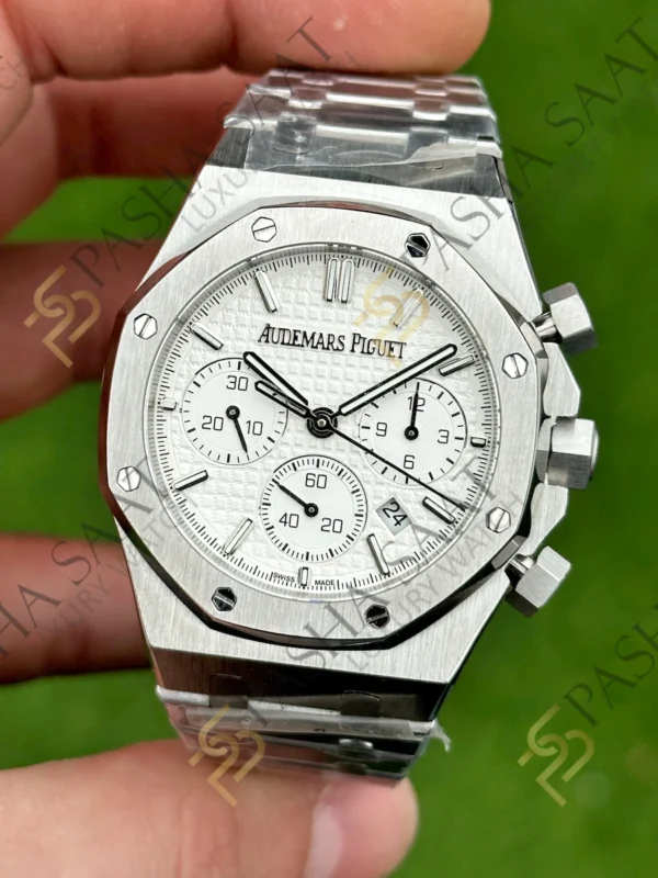 Audemars Piguet Royal Oak Chronograph 26240st Beyaz Kadran SuperClone Eta Saat