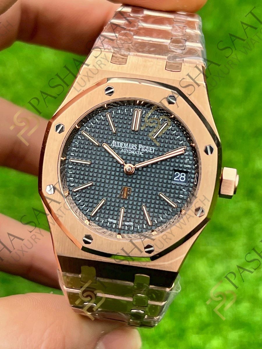 Audemars Piguet Royal Oak Ekstra İnce Rose Mavi Kadran 15206 Superclone Saat Audemars Piguet Royal Oak Ekstra İnce Rose Mavi Kadran 15206 Superclone Saat