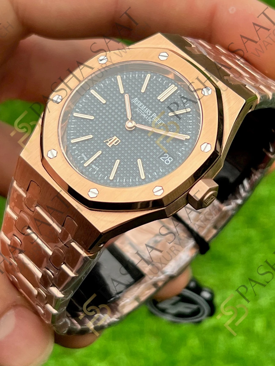 Audemars Piguet Royal Oak Ekstra İnce Rose Mavi Kadran 15206 Superclone Saat Audemars Piguet Royal Oak Ekstra İnce Rose Mavi Kadran 15206 Superclone Saat - Görsel 2