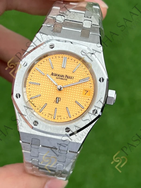 Eta Saat - Pasha Saat Audemars Piguet Royal Oak Jumbo 39 Sarı Kadran 15202 Superklon ETA Saat