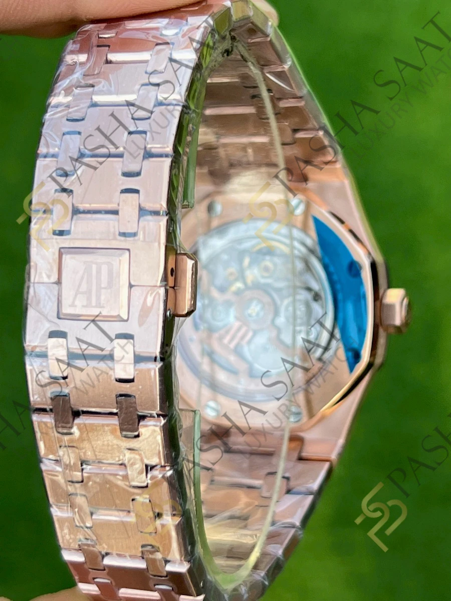 Audemars Piguet Royal Oak Jumbo Rose Siyah Taşlı Kadran 15206 Superclone ETA Saat Audemars Piguet Royal Oak Jumbo Rose Siyah Taşlı Kadran 15206 Superclone ETA Saat - Görsel 5