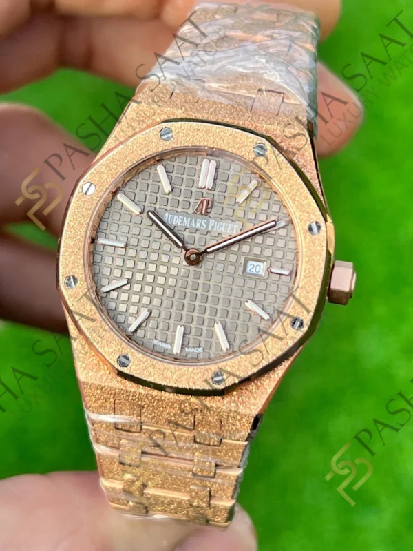 Audemars Piguet Royal Oak Lady 33 Frosted Rose Gold Gri Kadran Quartz Eta Saat