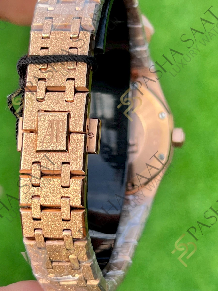 Audemars Piguet Royal Oak Lady 33 Frosted Rose Gold Gri Kadran Quartz Eta Saat Audemars Piguet Royal Oak Lady 33 Frosted Rose Gold Gri Kadran Quartz Eta Saat - Görsel 5