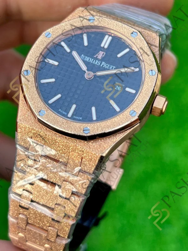 Audemars Piguet Royal Oak Lady Frosted Rose Gold Siyah Kadran Quartz Eta Saat 2