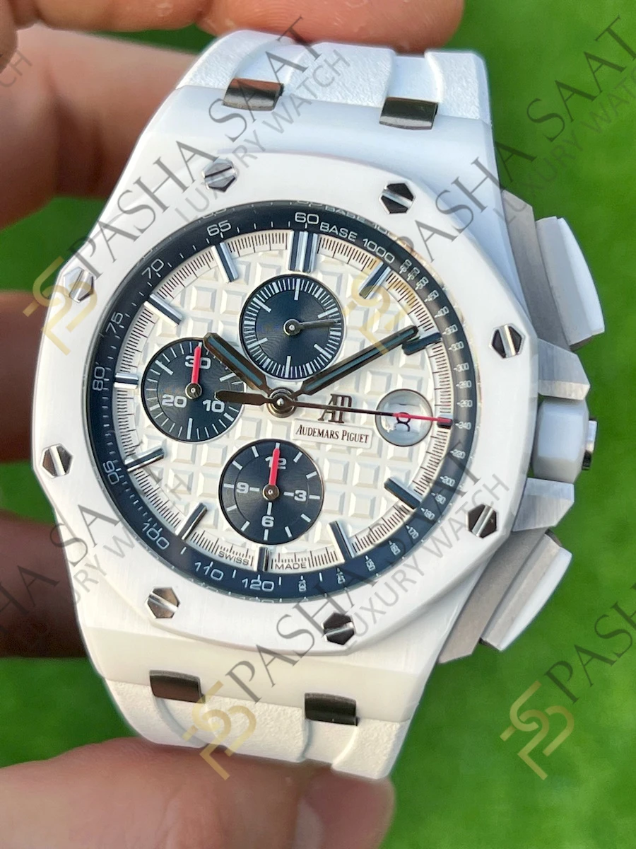 Audemars Piguet Royal Oak Offshore Beyaz Seramik Superclone Saat 26402 Audemars Piguet Royal Oak Offshore Beyaz Seramik Superclone Saat 26402