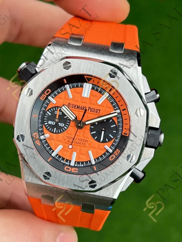 Audemars Piguet Royal Oak Offshore Chrono Diver 26703ST Turuncu Kadran Superclone Saat