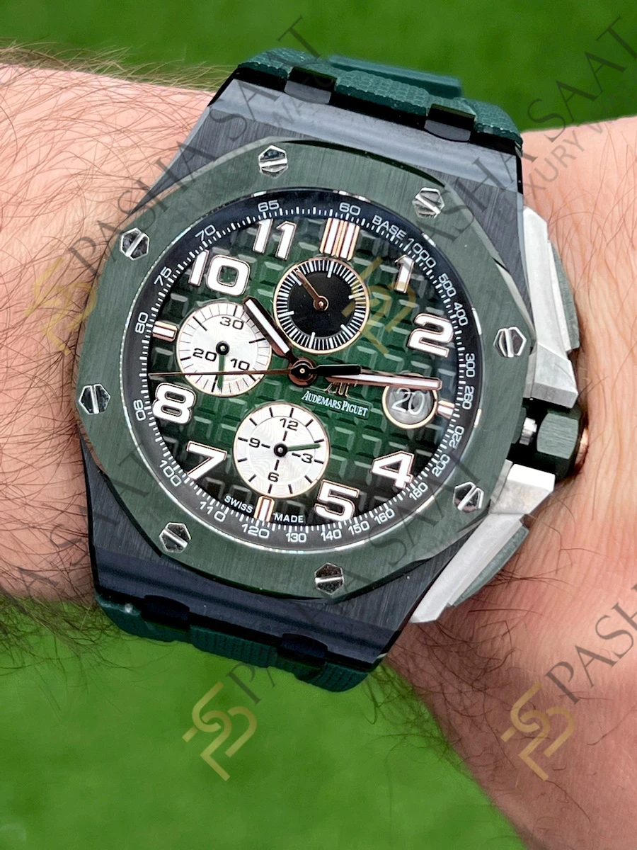 Audemars Piguet Royal Oak Offshore Yeşil Kadran Superclone Saat 26405CE - Görsel 6
