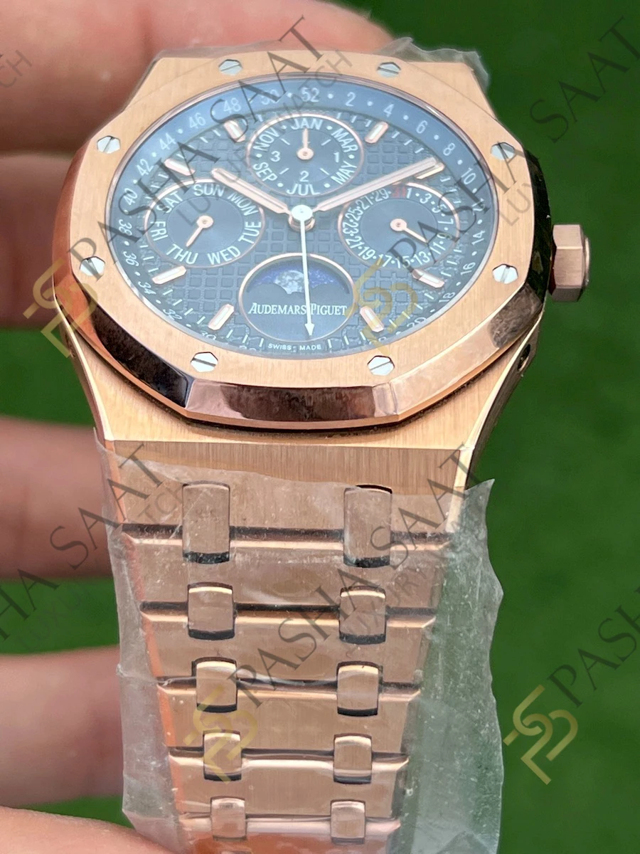 Audemars Piguet Royal Oak Perpetual Calendar Mavi Kadran 26574OR ETA Saat - Görsel 5