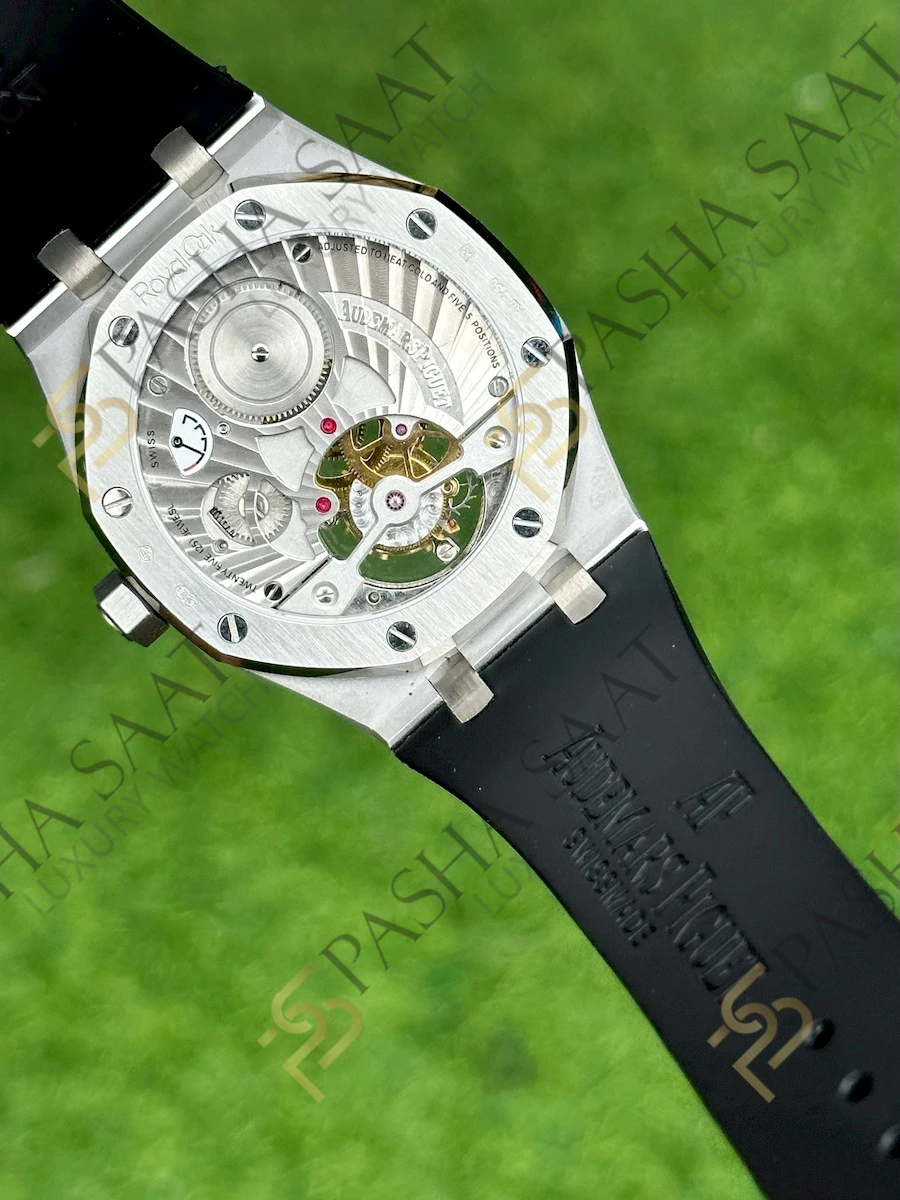 Audemars Piguet Royal Oak Tourbillon Mor Kadran Kauçuk Kordon Superclone Saat 26522ST - Görsel 6