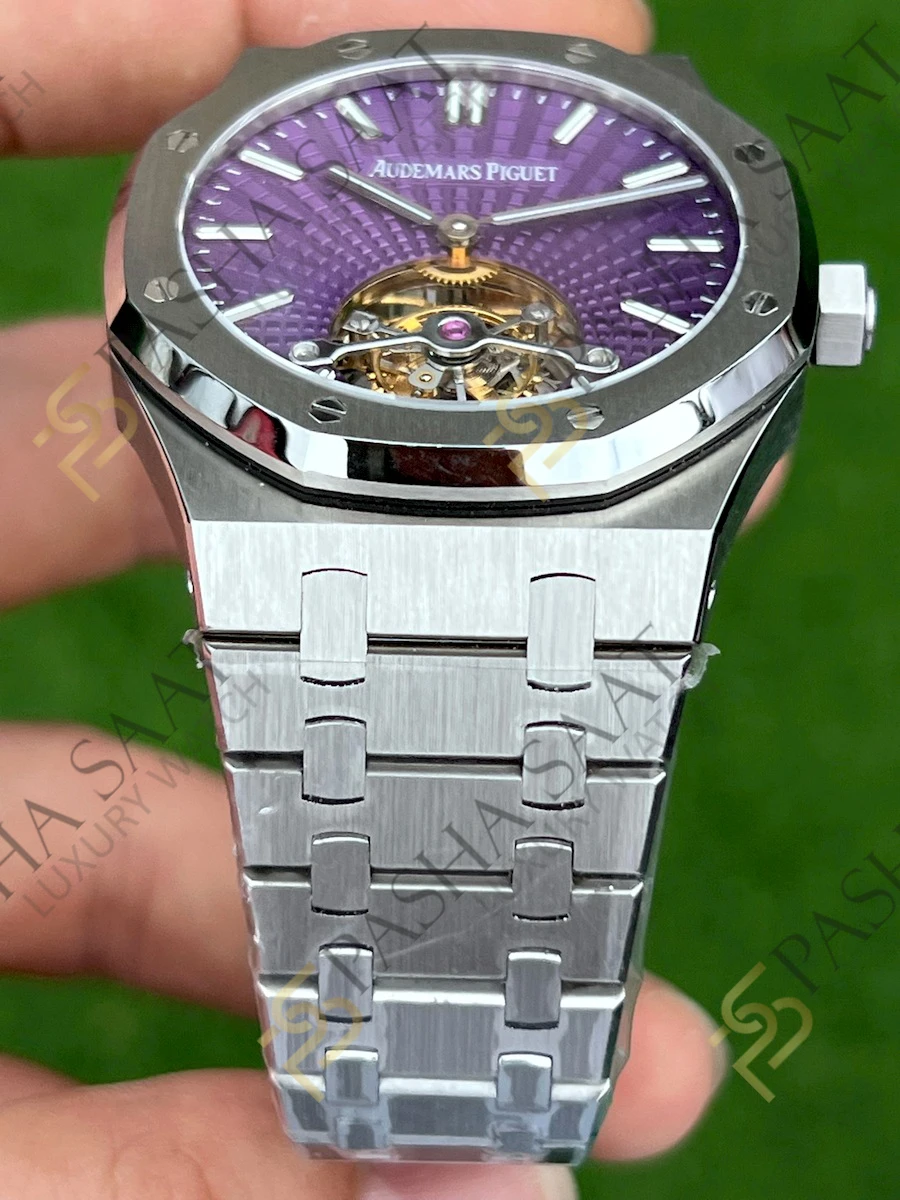 Audemars Piguet Royal Oak Tourbillon Mor Kadran Superclone Saat 26522ST - Görsel 6