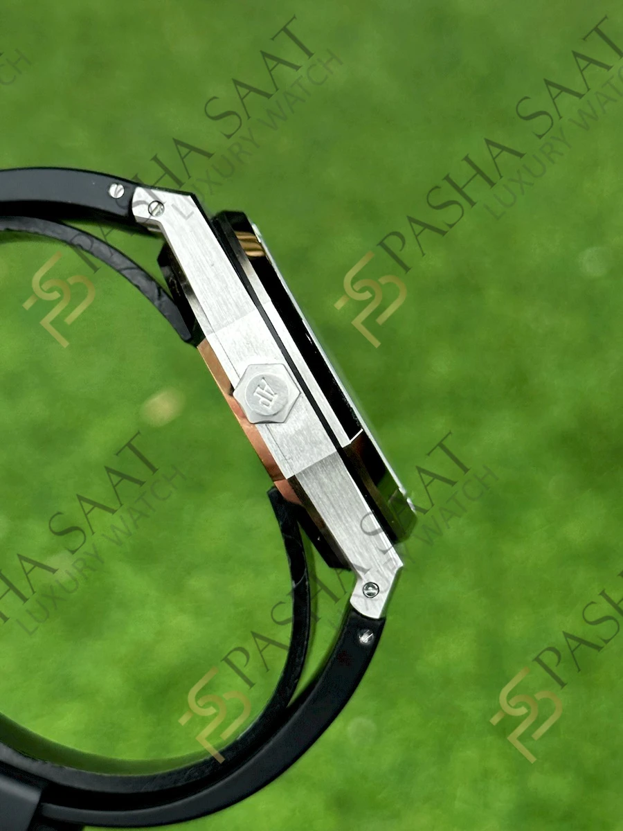 Audemars Piguet Royal Oak Tourbillon Siyah Kadran Taşlı Bezel Superclone Saat 26522ST - Görsel 4