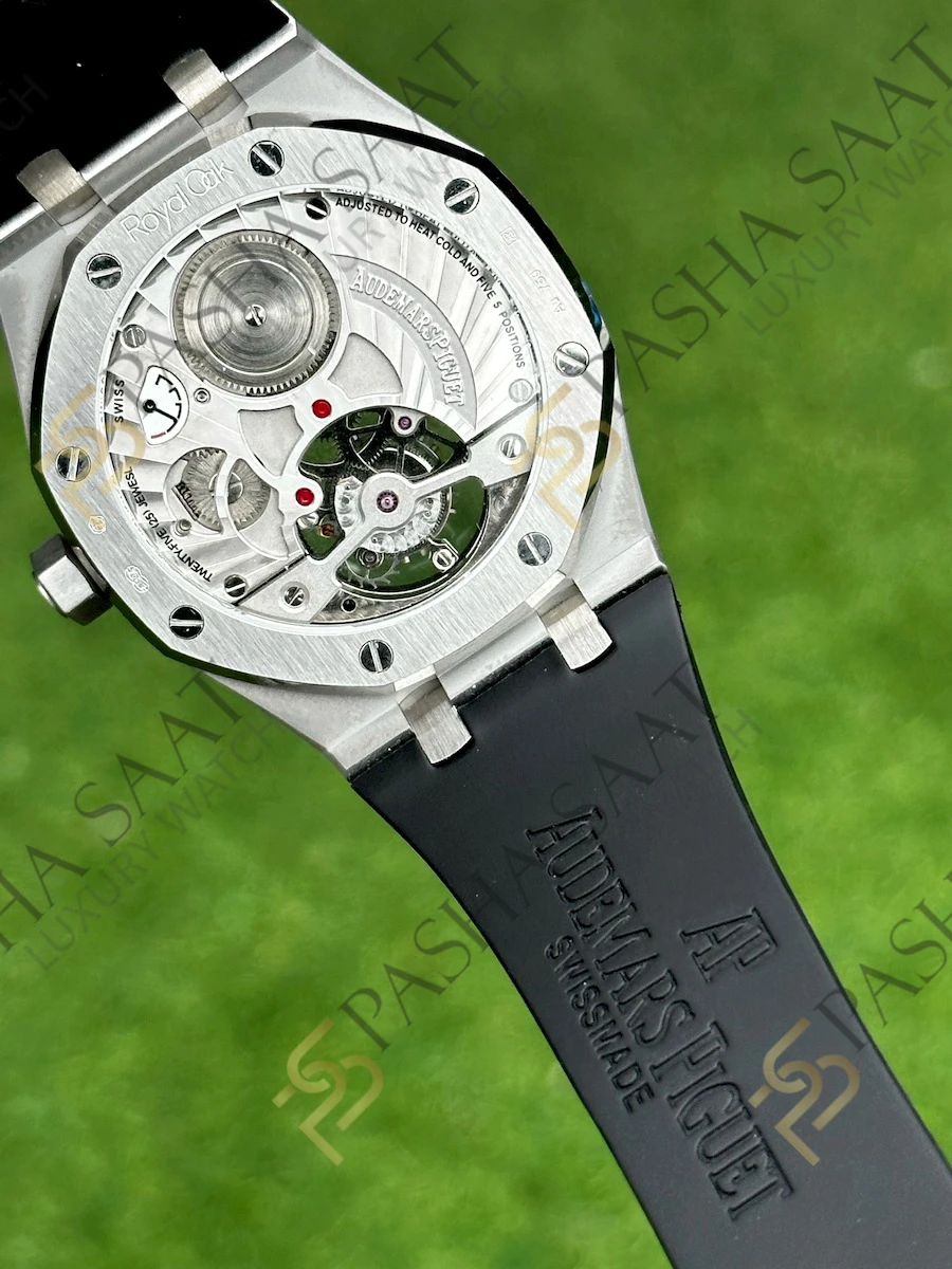 Audemars Piguet Royal Oak Tourbillon Siyah Kadran Taşlı Bezel Superclone Saat 26522ST - Görsel 6