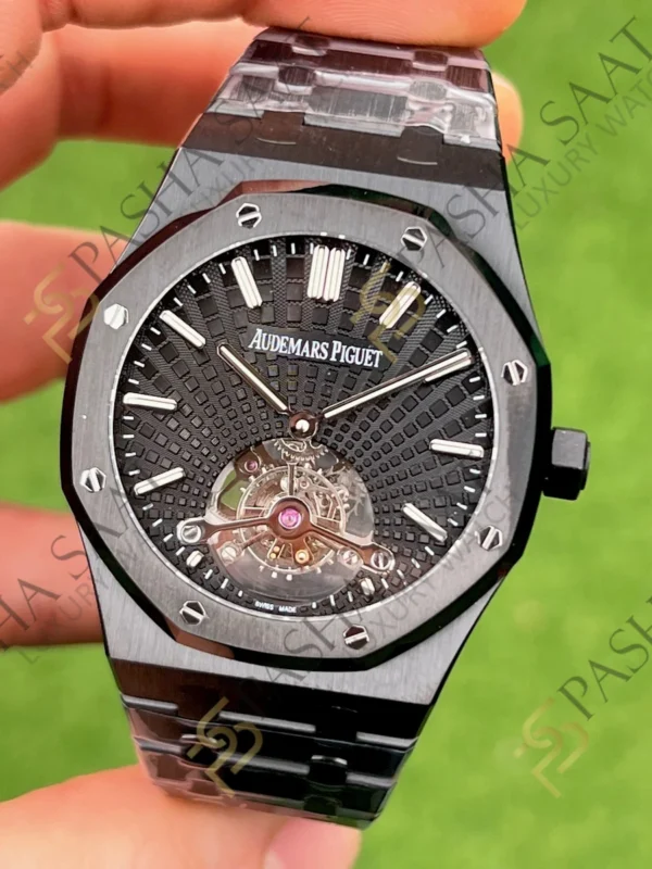 Eta Saat - Pasha Saat Audemars Piguet Royal Oak Tourbillon Siyah Superclone Saat 26522