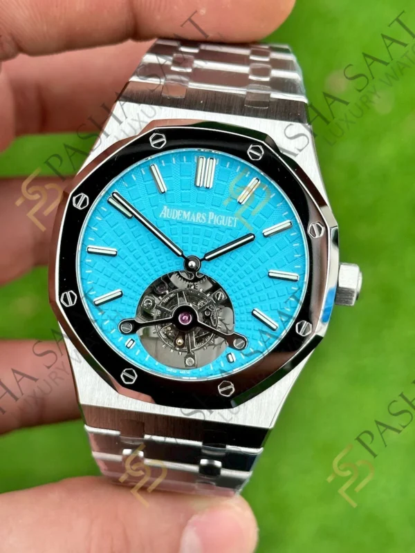 Eta Saat - Pasha Saat Audemars Piguet Royal Oak Tourbillon Turkuaz Kadran Superclone Saat