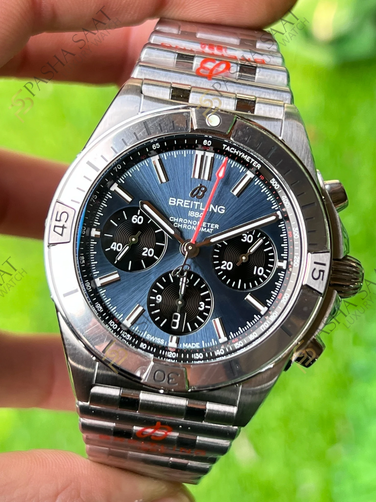 Breitling Chronomat B01 42mm Mavi Kadran Siyah Gösterge Superclone Eta Saat