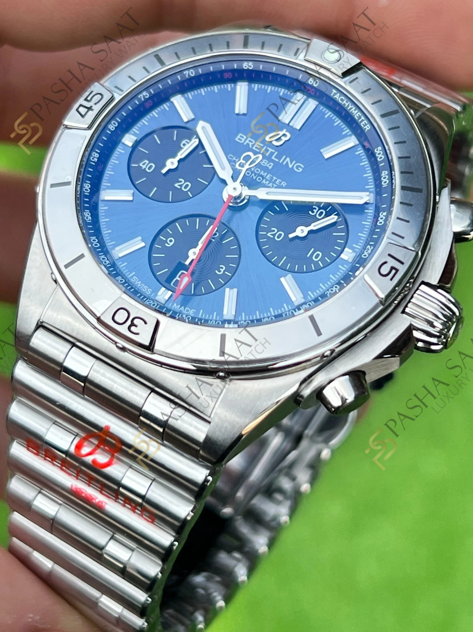 Breitling Chronomat B01 42mm Mavi Kadran Siyah Gösterge Superclone Eta Saat - Görsel 4