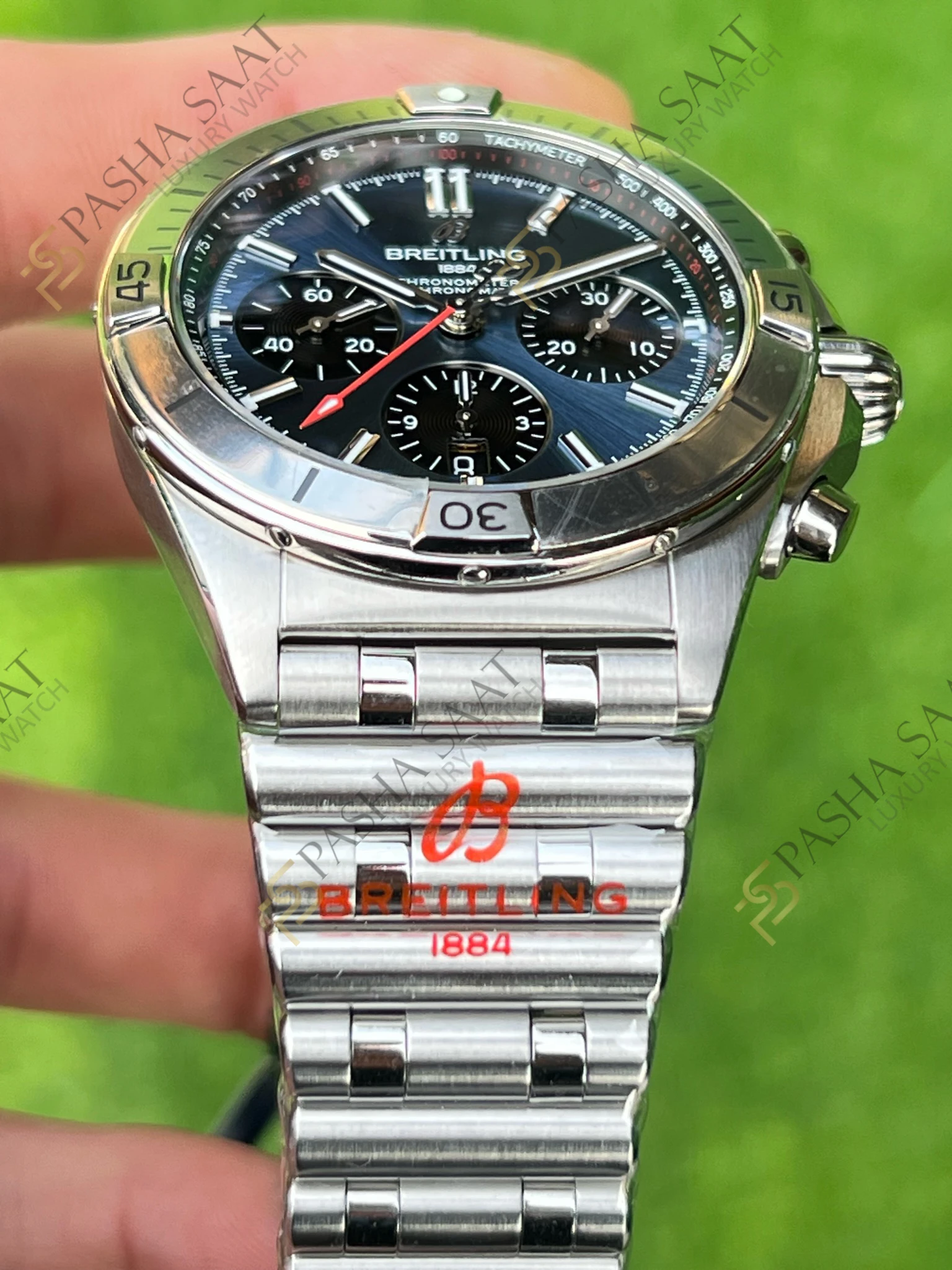 Breitling Chronomat B01 42mm Mavi Kadran Siyah Gösterge Superclone Eta Saat - Görsel 5