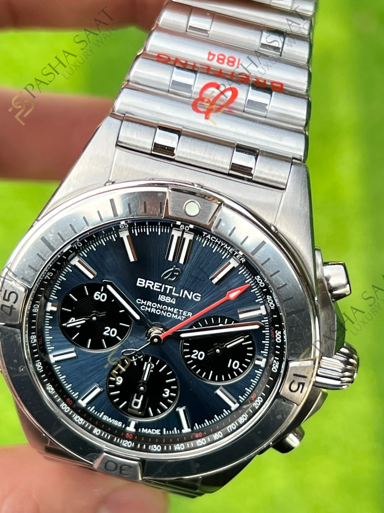 Breitling Chronomat B01 42mm Mavi Kadran Siyah Gösterge Superclone Eta Saat - Görsel 6