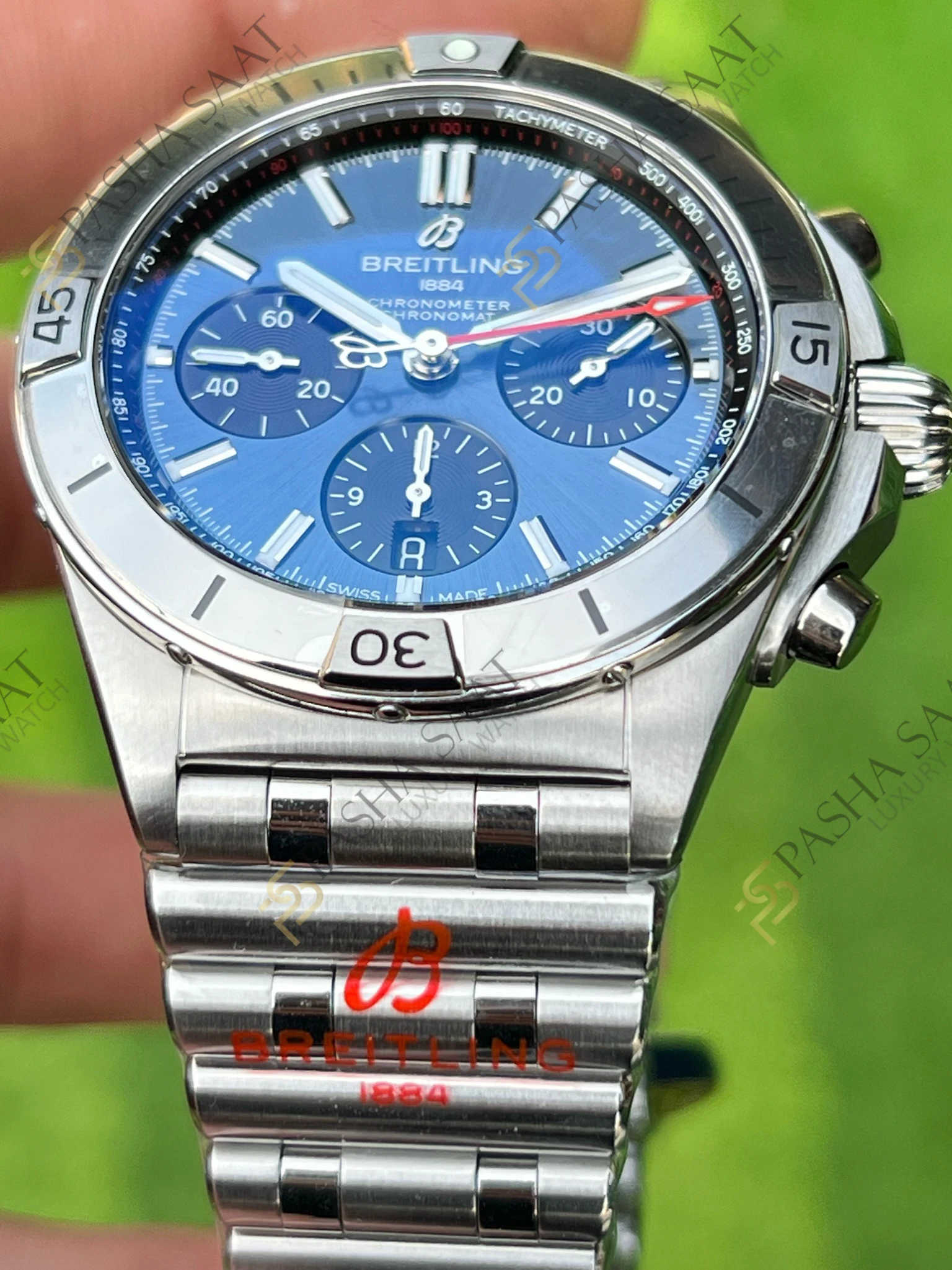 Breitling Chronomat B01 42mm Mavi Kadran Siyah Gösterge Superclone Eta Saat - Görsel 7