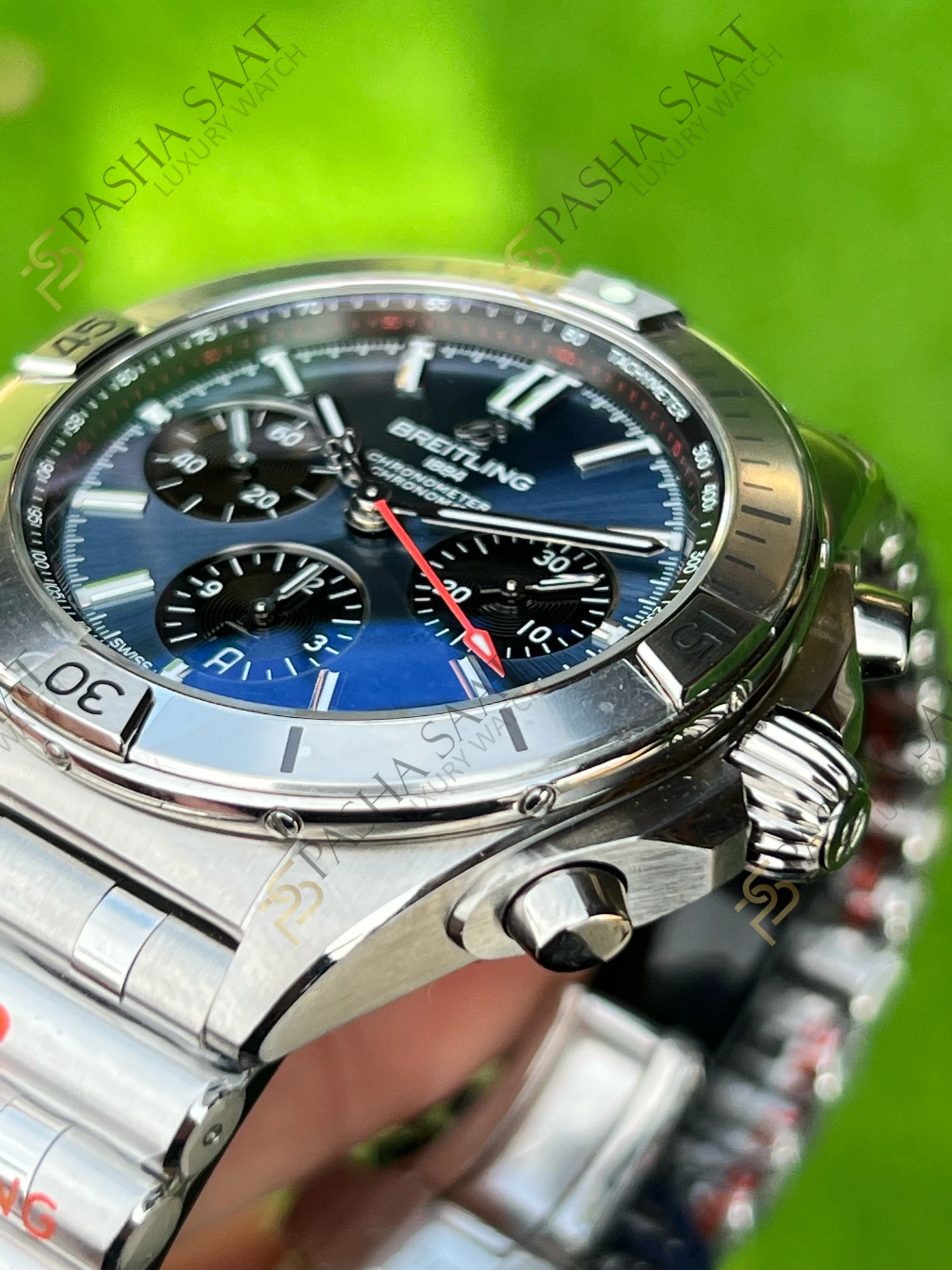 Breitling Chronomat B01 42mm Mavi Kadran Siyah Gösterge Superclone Eta Saat - Görsel 8