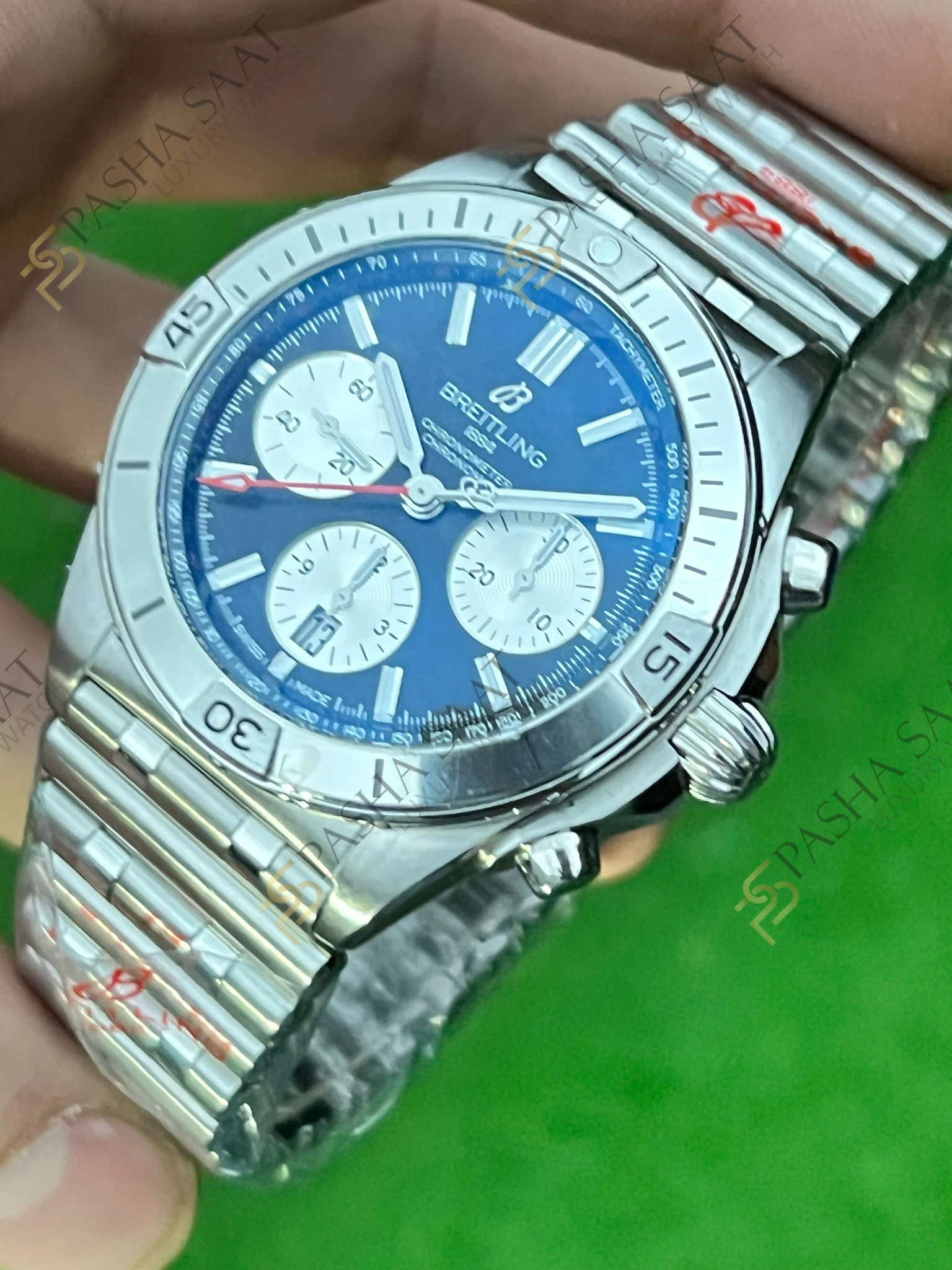 Breitling Chronomat B01 42mm Siyah Kadran Beyaz Gösterge Superclone Saat - Görsel 2