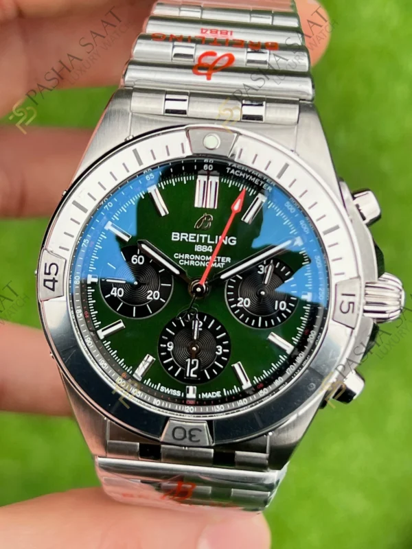 Breitling Chronomat B01 42mm Yeşil Kadran Siyah Gösterge Superclone Eta Saat