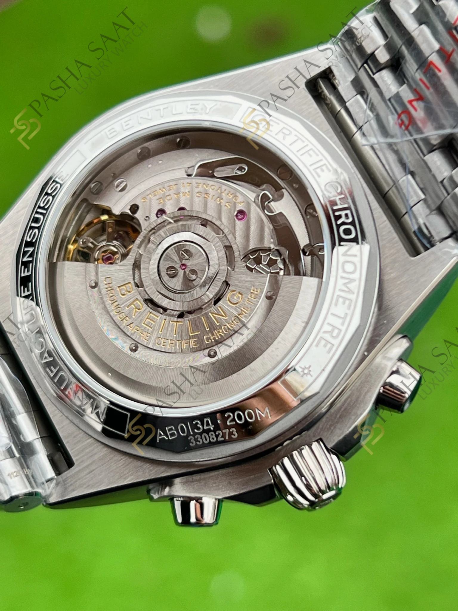 Breitling Chronomat B01 42mm Yeşil Kadran Siyah Gösterge Superclone Eta Saat - Görsel 7