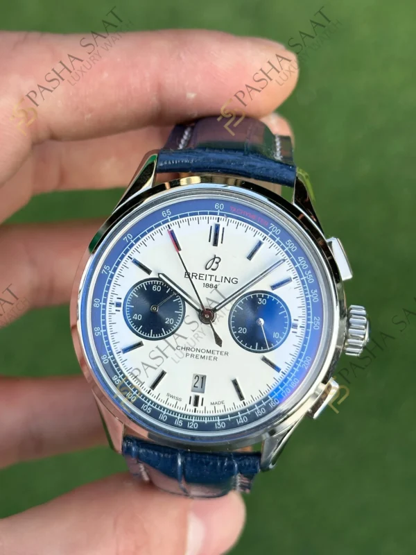 Breitling Premier B01 Beyaz Mavi Kadran Chronograph 42 Eta Saat