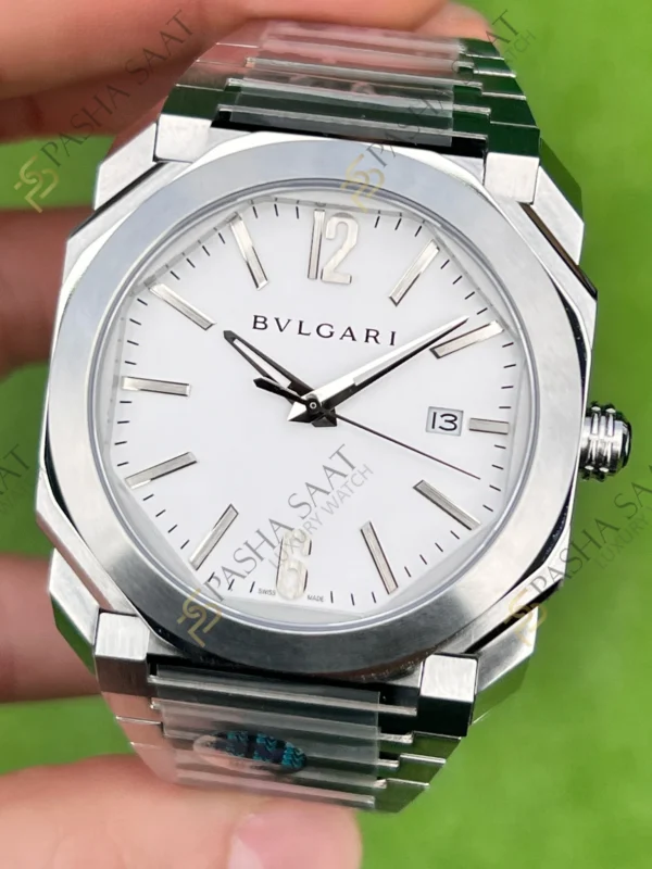 Eta Saat - Pasha Saat Bvlgari Octo Solotempo Beyaz Kadran Superclone Saat