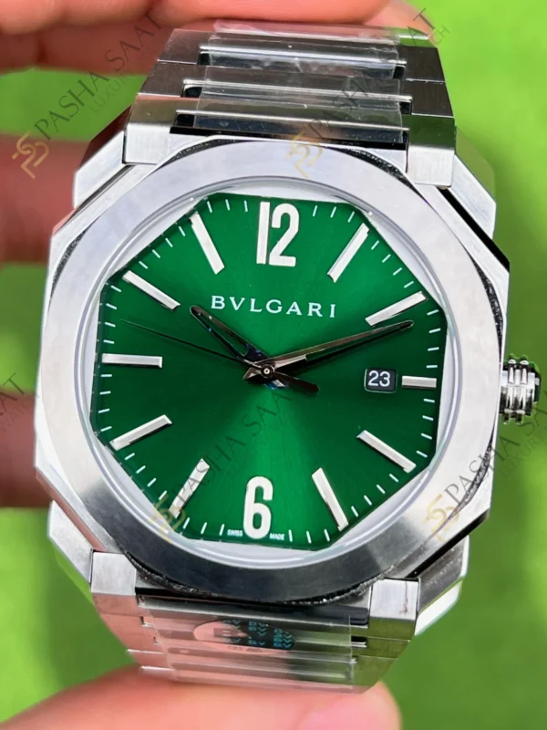 Eta Saat - Pasha Saat Bvlgari Octo Solotempo Yeşil Kadran Superclone Saat