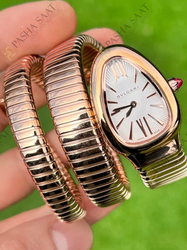 Eta Saat - Pasha Saat Bvlgari Serpenti Beyaz Kadran Rose Altın Rengi Superclone Kadın Saati