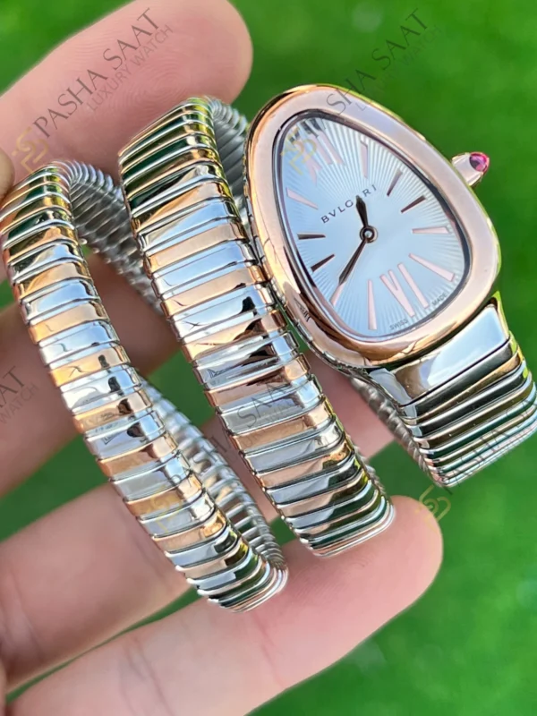 Eta Saat - Pasha Saat Bvlgari Serpenti Beyaz Kadran Çelik Rose Eta Kadın Saati