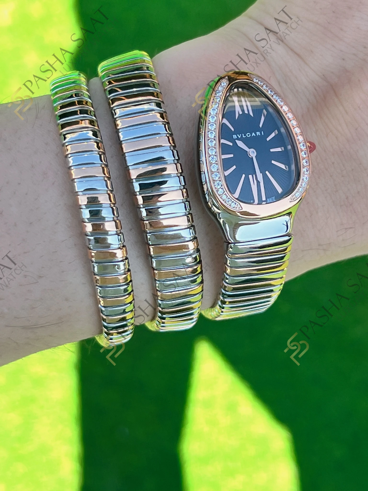 Bvlgari Serpenti Siyah Kadran Two Tone Taşlı Eta Kadın Saati - Görsel 2