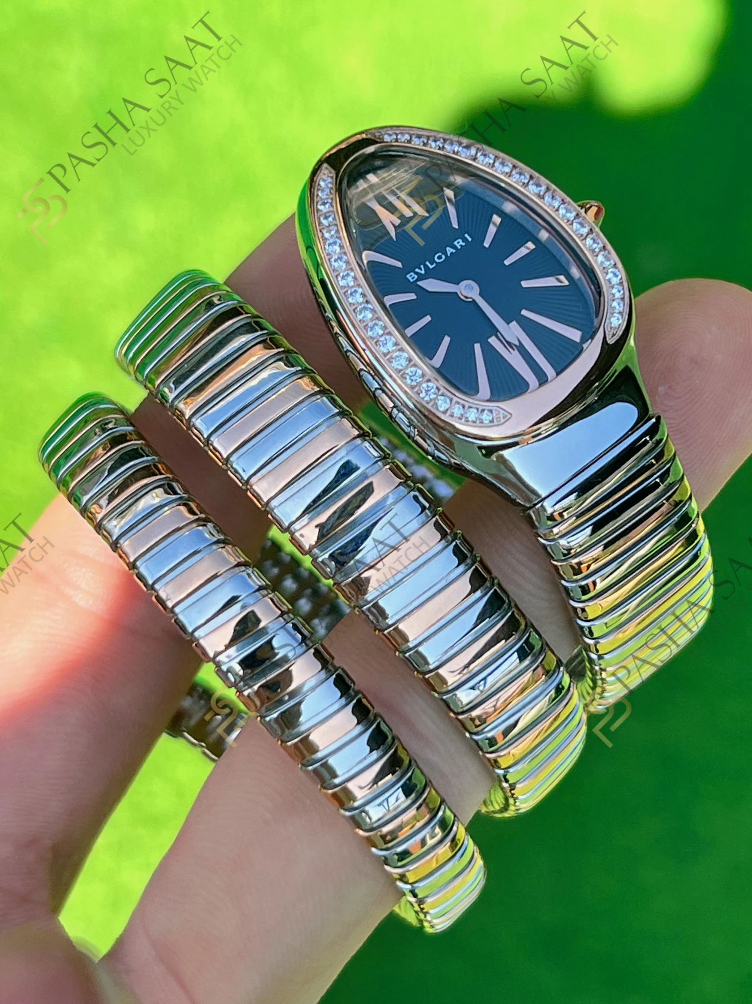 Bvlgari Serpenti Siyah Kadran Two Tone Taşlı Eta Kadın Saati - Görsel 6
