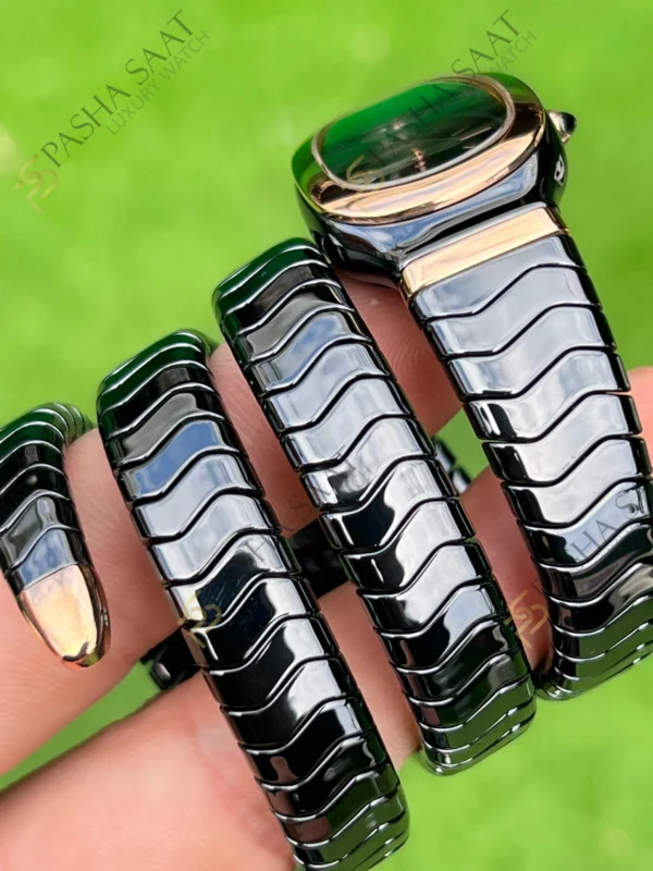 Bvlgari Serpenti Siyah Seramik Rose Bezel Superclone Saat 2
