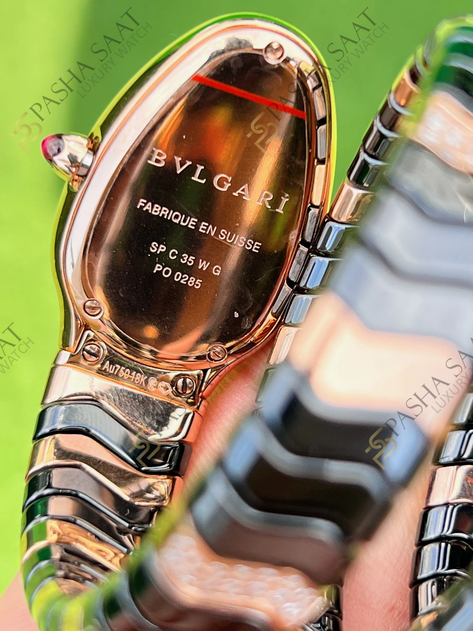 Bvlgari Serpenti Siyah Seramik Rose Taşlı Bezel Eta Kadın Saati - Görsel 5