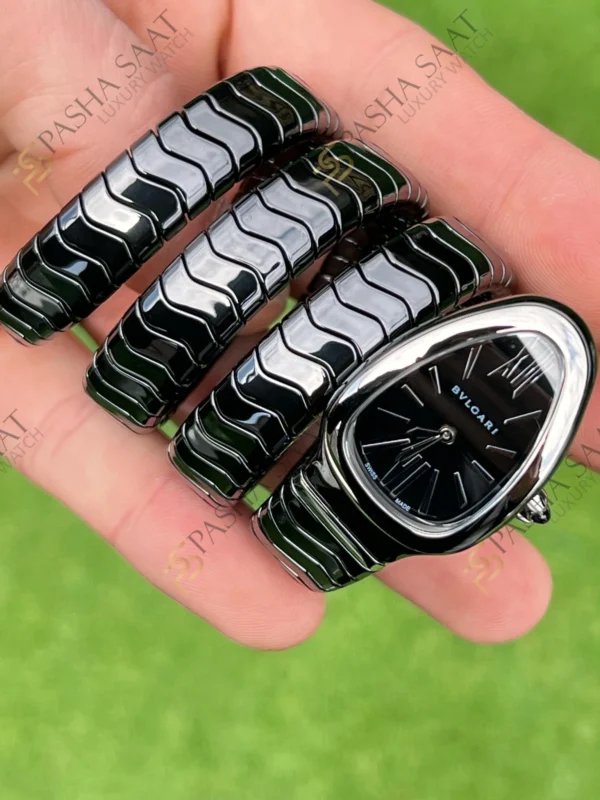 Bvlgari Serpenti Siyah Seramik elik Bezel Super Clone Kad n Saati 1