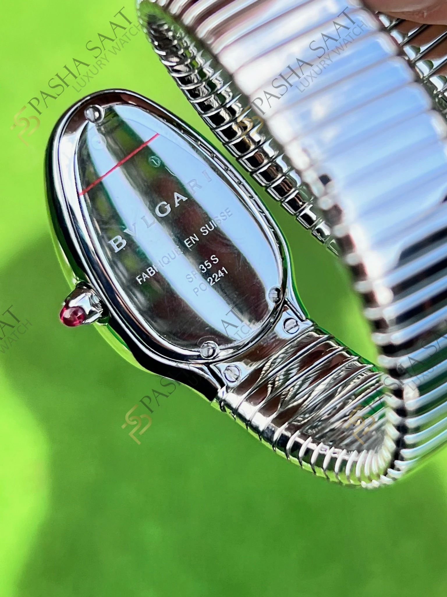 Bvlgari Serpenti Taşlı Kadran Taşlı  Bezel Çelik Superclone Kadın Saati - Görsel 4