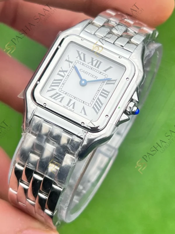 Cartier Panthere Medium elik Beyaz Kadran Superclone Saat 2