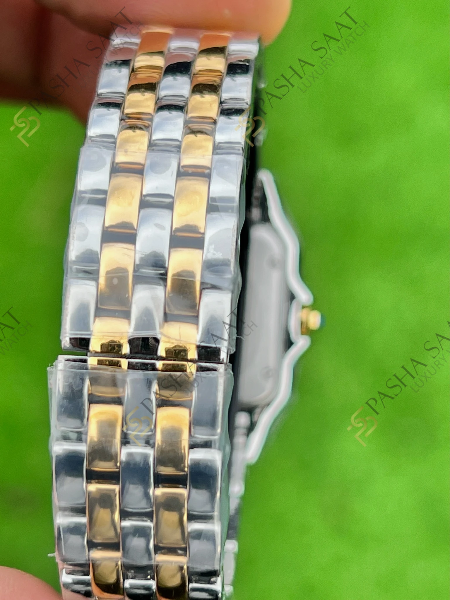 Cartier Panthere Çelik Altın Renk Beyaz Kadran Medium Superclone Saat - Görsel 5