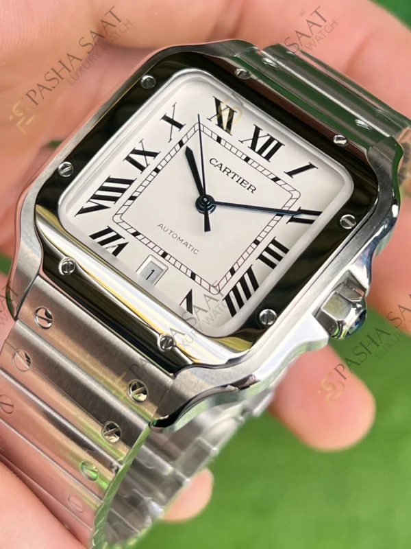 Cartier Santos Large Beyaz Kadran Superclone Saat 2