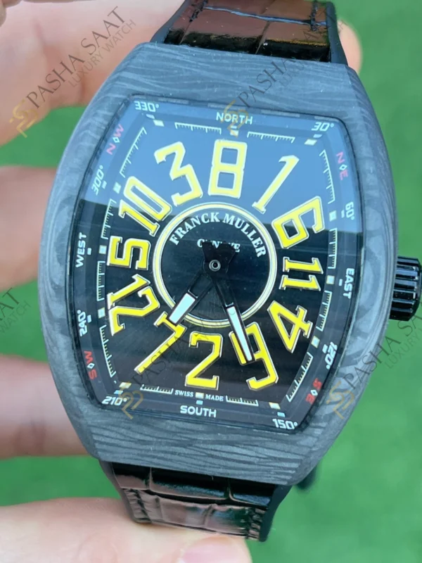 Eta Saat - Pasha Saat Franck Muller Vanguard Crazy Hours Karbon Kasa Sarı Rakam Eta Saat
